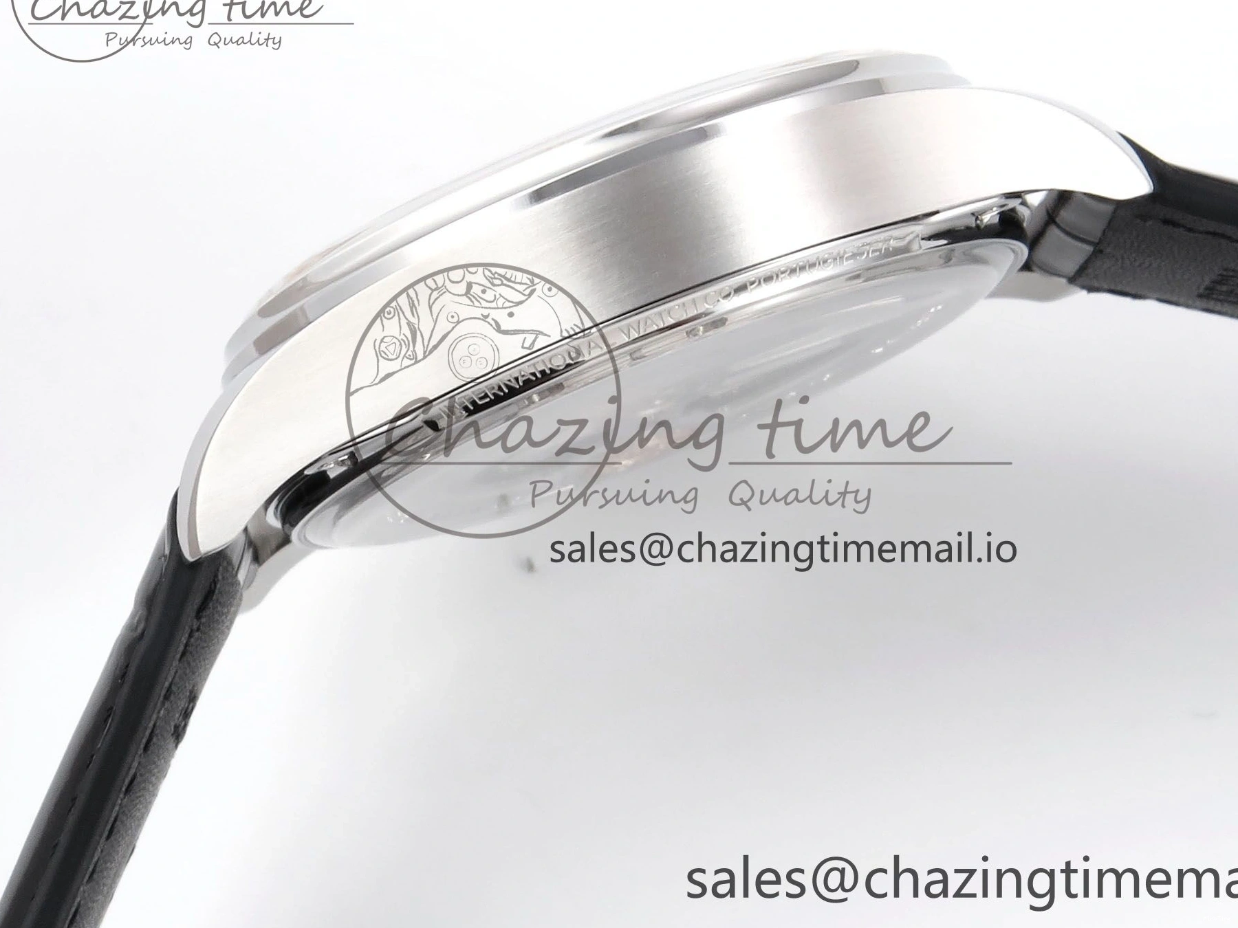 MIROTIME 0214 OnTrend Portugieser Automatic 42mm SS APSF 1:1 Best Edition White RG Dial on Black Leather Strap A 7010